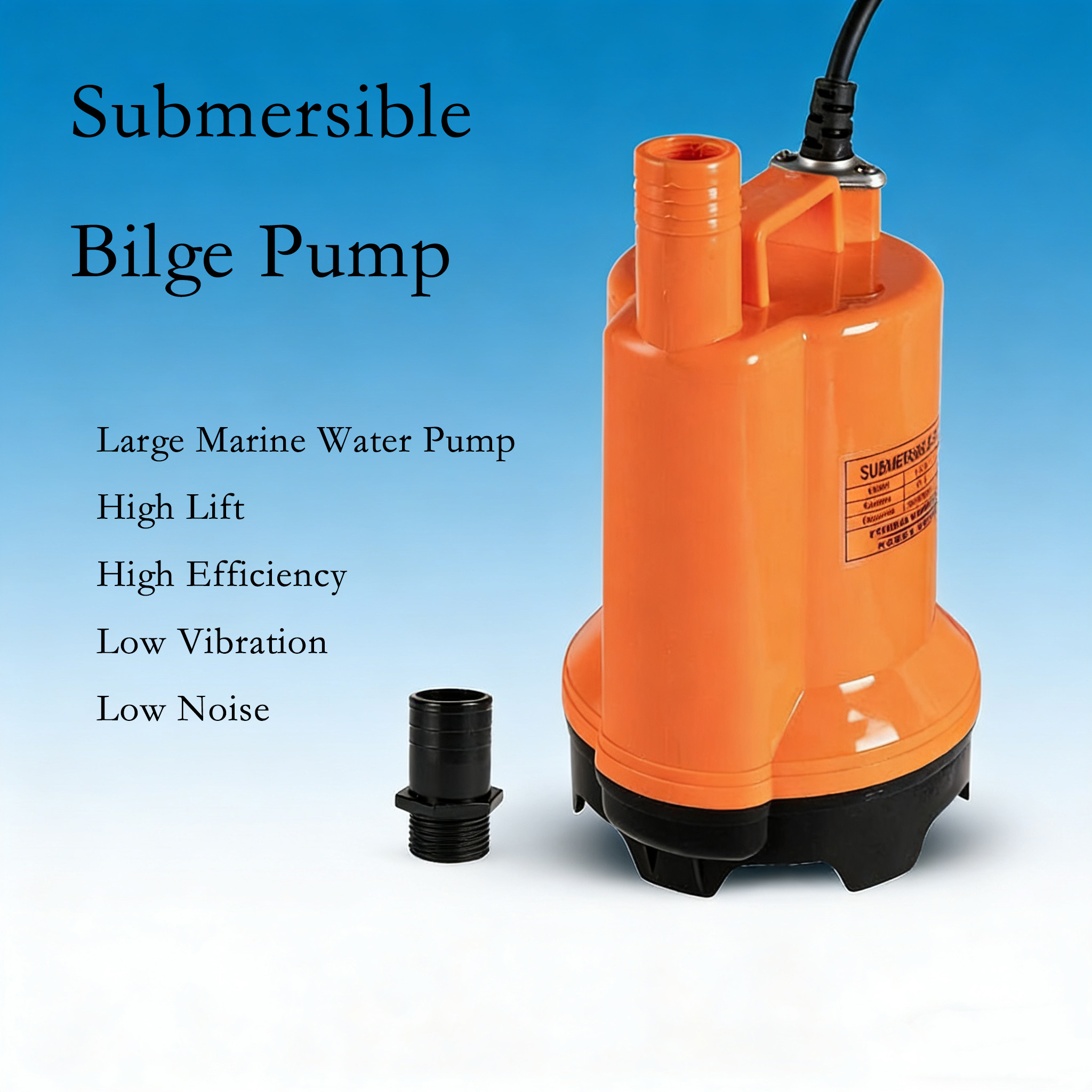 Fishing Boat Bilge Pump - 12V DC Tauchpumpe, Hochleistungs-Marine-Bilgenpumpe, Boot-Entwässerungs- und